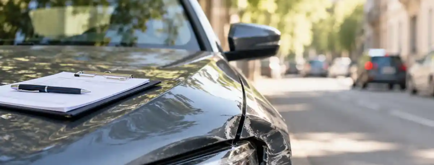 Voiture avec un constat sans l'autre véhicule en délit de fuite