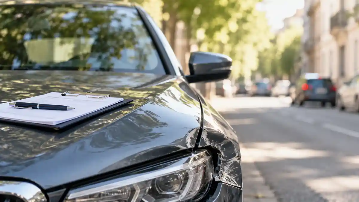 Voiture avec un constat sans l'autre véhicule en délit de fuite